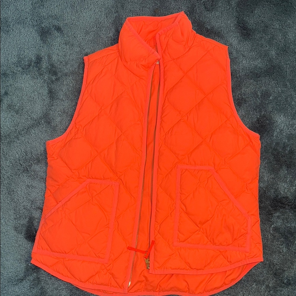 JCrew Orange Quilted Vest